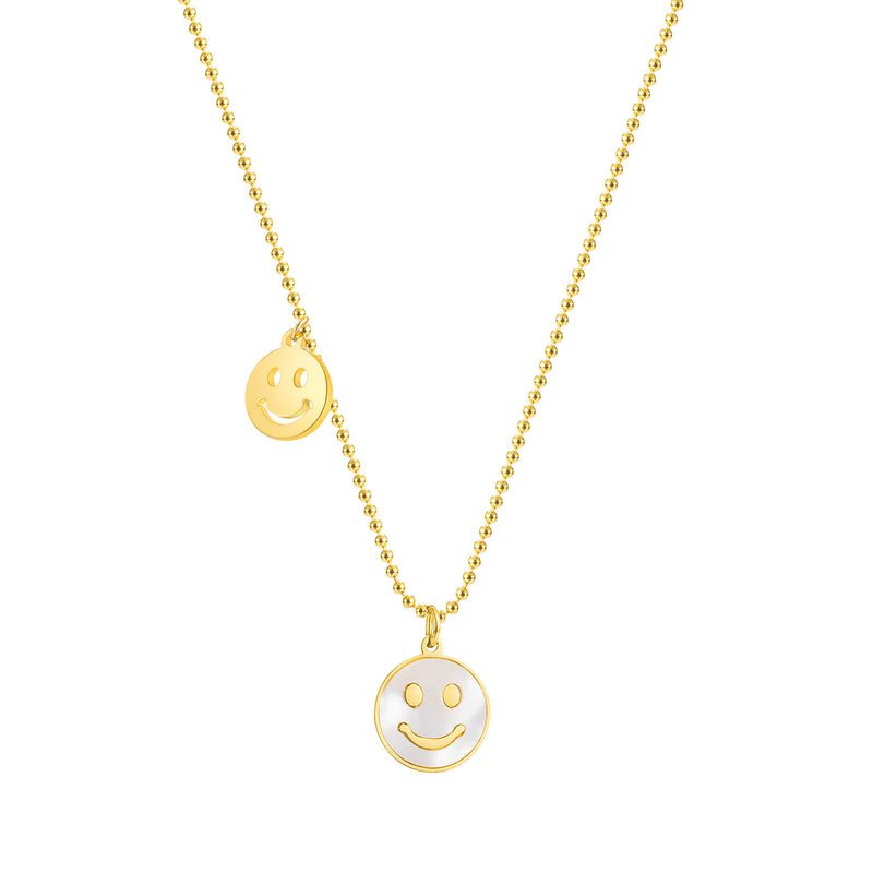 Nouveau Smiley visage pendentif personnalisé mode Design Compact femmes clavicule chaîne