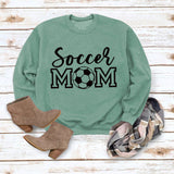 Simple Pullover Round Neck Top Long Sleeve Soccer Mom Printed Loose Sweater