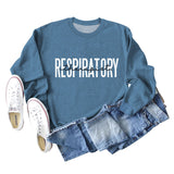 Respiratory Thermopist Letter Round Neck Long Sleeve Sweater