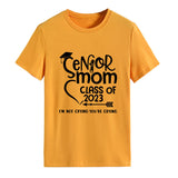 T-shirt à manches courtes et col rond pour femme, lettre de classe Senior Mom Class, mode dames