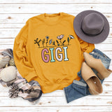 GIGI Plant Flower Letters Loose Long-sleeved Women's Sweatshirt