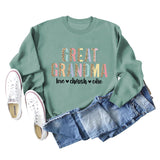 GREAT GRANDMA LOVE Women's Letter Leopard Long Sleeve Sweater Women