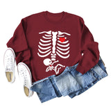 Skeleton Love Printing Fashion Foundation Autumn and Winter Long Sleeve Women's Sweater