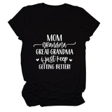 MAMAN GRAND-MÈRE GRANDE MODE LETTRE CREWNECK T-SHIRT À MANCHES COURTES FEMME-Shirt