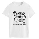 T-shirt à manches courtes et col rond pour femme, lettre de classe Senior Mom Class, mode dames