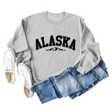 ALASKA Mountain Alphabet Loose Bottomed Long Sleeve Sweater