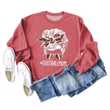 FOOTBALL MOM Women's Casual Round Neck Long Sleeve Large Sweater Women
