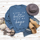 Round Neck Letter Top Women's Sweater LIKE IS Better Sweater Printing