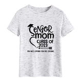 T-shirt à manches courtes et col rond pour femme, lettre de classe Senior Mom Class, mode dames