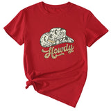 Howdy Funny Graphic Short Sleeve Crew Neck Top T-shirt