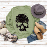 Round Neck Tops Long Sleeve Print Loose Letter Splicing Sweatshirt