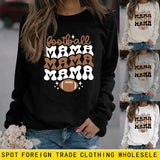 FOOTBALL MAMA Football Letter Printing Fashion Printing New Long Sleeve Sweater