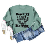 Hawkins 1893 High Letter Round Neck Fashion Loose Long Sleeve Sweater for Women