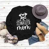 SCHNAUZER MOM Round Neck Letter Women's Sweatshirt Print Loose Long Sleeve