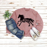 Round Neck Shirt Long Sleeve Printing Sweater