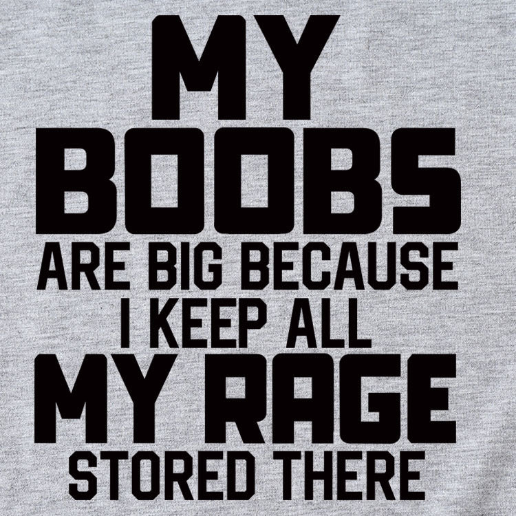 MY BOOBS ARE BIG LETTERS Women's Short-sleeved Loose Round Neck T-shirt