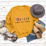 TEACHER Crayons Kids Round Neck Letters Fashion Bottoming Long-sleeved Sweater Women