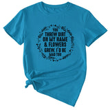 You Threw Dirt on My Name Summer Monogram Print Short Sleeve Crewneck T-shirt