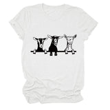 T-shirt ample à manches courtes et col rond pour femme