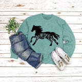 Round Neck Shirt Long Sleeve Printing Sweater