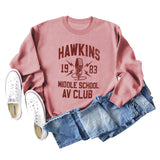 HAWKINS 1983 MIDDLE LOOSE WOMEN'S LONG SLEEVE OVERSIZE SWEATSHIRT