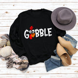 GOBBLE Alphabet Print Large Long Sleeve Women's Sweatshirt