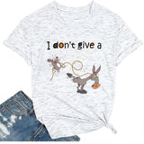 Women's I Don't Give A Funny Pattern Casual Short Sleeve