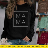 Mama Fashion Letter Printing Base Autumn and Winter Long Sleeve Plus Size Sweater Girl
