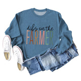 Dibs on The Farmer Letter Round Neck Loose Long Sleeve Autumn Winter Round Neck Sweater