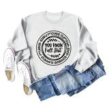 You Know Fall Shit Crew Neck Letter Loose Long Sleeve Plus Size Sweater