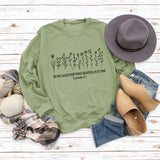 He Has Made Letter Plant Flower Loose Autumn and Winter Long Sleeve Casual Sweater Women