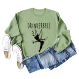 DRINKERBELL Beauty Letters Printed Long-sleeved Large Size Sweater Women