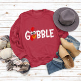 GOBBLE Alphabet Print Large Long Sleeve Women's Sweatshirt
