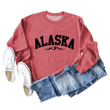 ALASKA Mountain Alphabet Loose Bottomed Long Sleeve Sweater