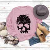 Round Neck Tops Long Sleeve Print Loose Letter Splicing Sweatshirt