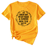 You Threw Dirt on My Name Summer Monogram Print Short Sleeve Crewneck T-shirt
