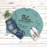 Round Neck Tops Long Sleeve Abibliophobia Loose Print Sweatshirt