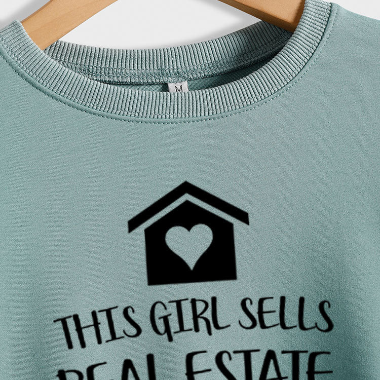 THIS GIRL SELLS Fashion Letters Loose Bottoming Love Sweater Long Sleeve Women