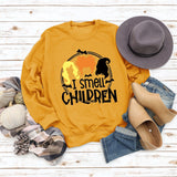 I SMELL CHILDREN BAT HAIR LETTER PRINT LONG SLEEVED SWEATSHIRT WOMAN