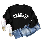 DEAREST Letters Long Sleeve Round Neck Sweater for Women