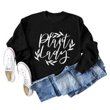 Plain Lady Fashion Women's Round Neck Printed Bottomed Long Sleeved Shirt Large Sweater
