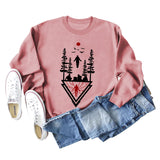 Stranger Things Lettering Loose Bottomed Long-sleeved Sweatshirt Woman
