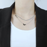 NEHZUS Classic Creative Love Pendant With Double Layer Stainless Steel New Ladies Necklace