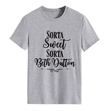 Sorta Sweet Sorta Fashion Women's Backing Round Neck Short Sleeve T-shirt Women