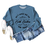 Don't Make Me Women's Round Neck Loose Long-sleeved Large Size Sweater