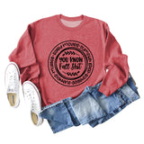 You Know Fall Shit Crew Neck Letter Loose Long Sleeve Plus Size Sweater