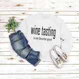 Round Neck Tops Long Sleeve WINE Tasting Print Loose Sweatshirt