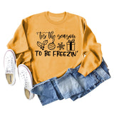 Tis The Season TO BE Letters Printed Long-sleeved Sweater Women