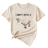 Women's I Don't Give A Funny Pattern Casual Short Sleeve