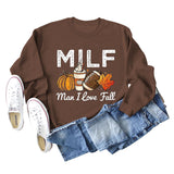 Milman I Love Fall Pumpkin Letter Casual Long Sleeve Sweater Girl